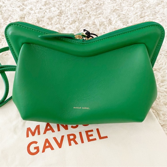 Mansur Gavriel Mini M Frame Convertible Crossbody Bag NWT Grass Green - Picture 13 of 15